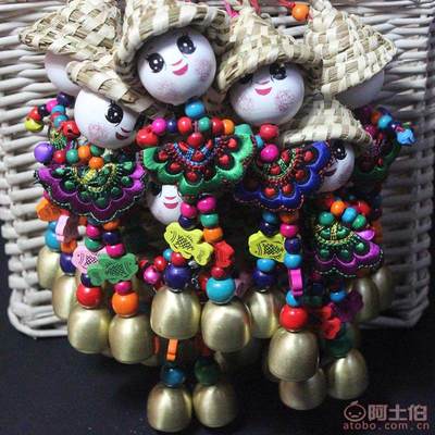 【批發特色民族風鈴飾品鈴鐺稻草人掛件景區熱賣工藝品廠家直銷】七星區古藝飾品工藝廠 - 產品庫