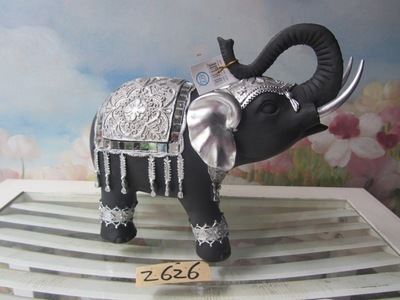 【樹脂陶瓷工藝品動物(銀色伸鼻長角大象)】價格,廠家,圖片,塑料、樹脂工藝品,德化縣印藝印刷有限責(zé)任公司-