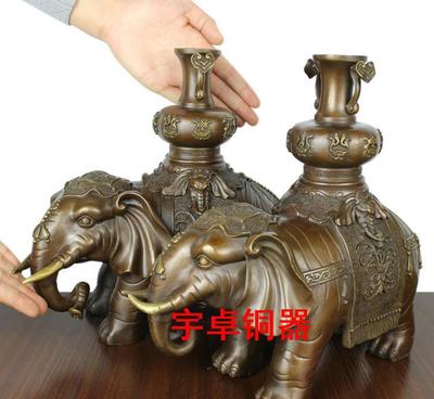 【宇卓純銅動物擺件平安吉祥大象、 商務禮品花瓶對象工藝品招財】價格_廠家_圖片 -